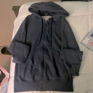 Dark blue thrifted long sleeve hoodie